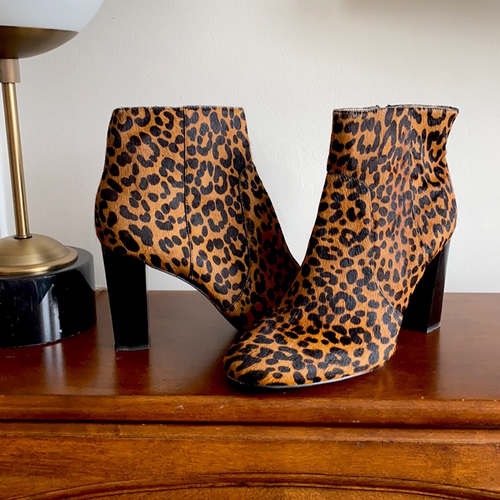 Banana Republic Calf Hair Leopard Booties
